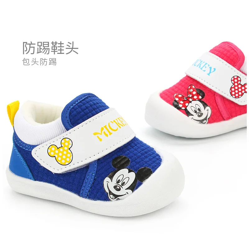 Disney/Детская Хлопковая обувь; зимняя Уличная обувь для детей; бархатная теплая нескользящая обувь с мягкой подошвой для малышей