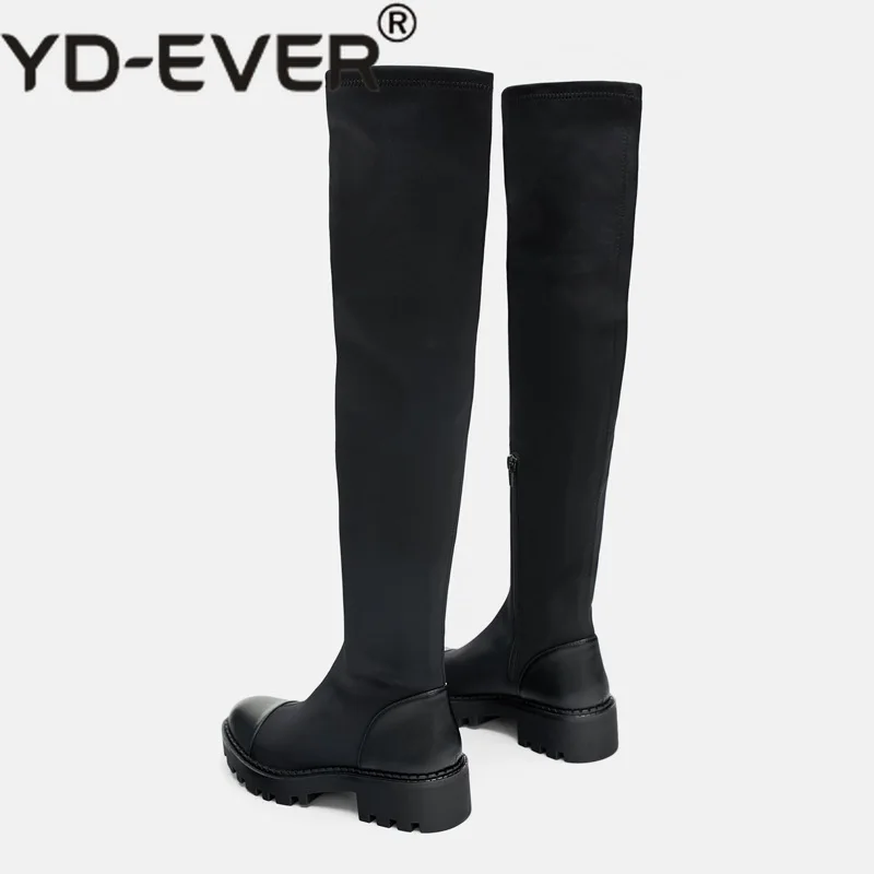 YD EVER осенняя новая обувь женские модные брендовые высокие сапоги эластичные