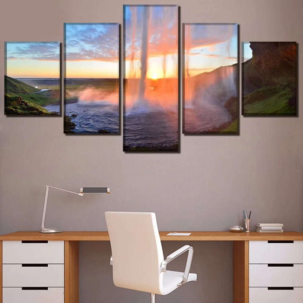 5 шт. холст печать пейзаж водопад картина с Исландии для гостиной домашний Декор