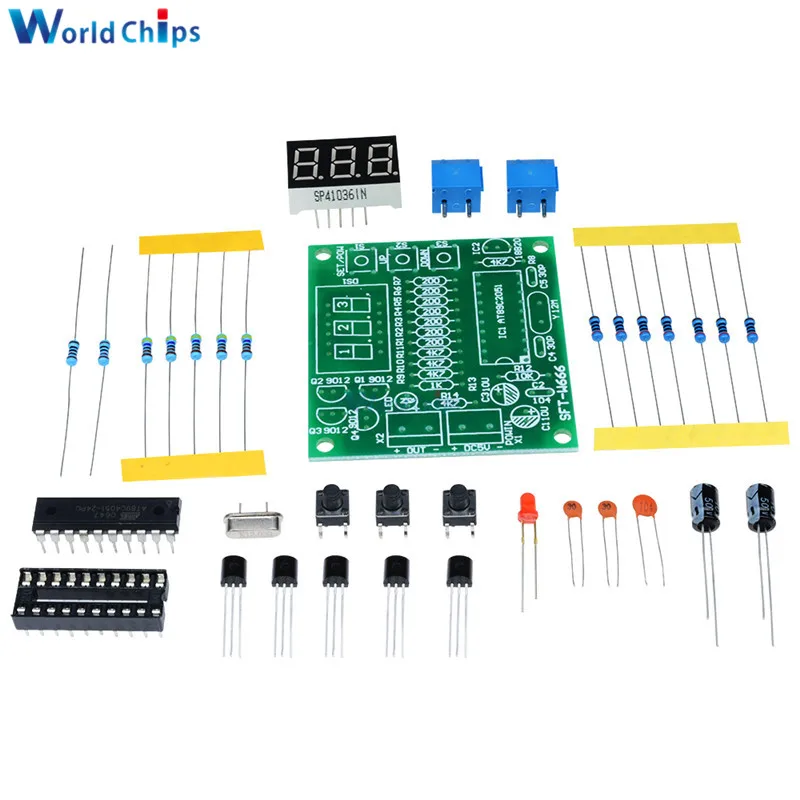 DIY наборы AT89C2051 DS18B20 комплект цифровой контроллер температуры Светодиодная