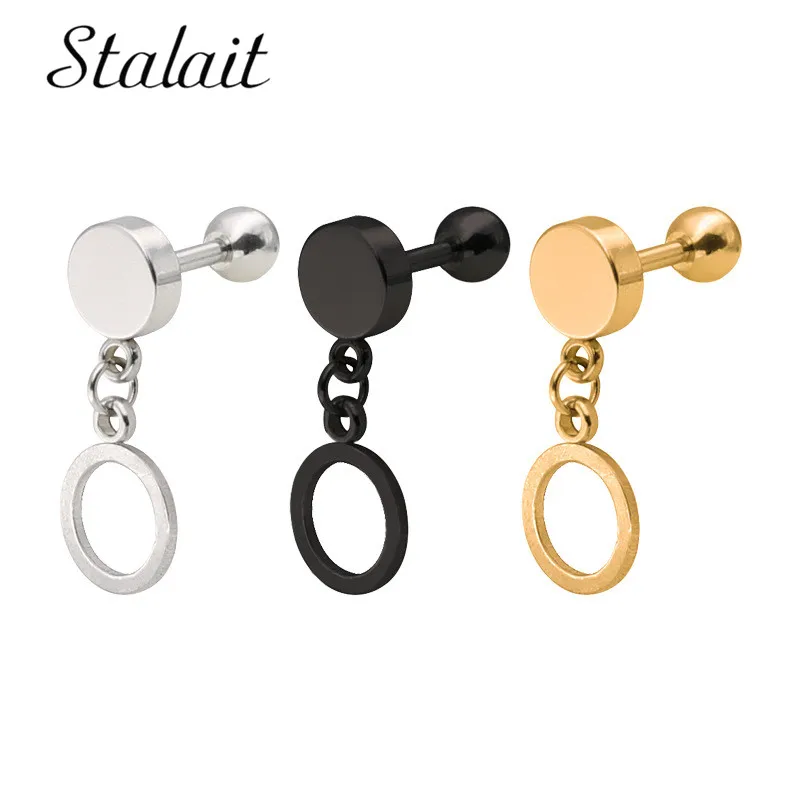 Fashion Romantic Titanium Steel Stainless Gold Black Round Pendant Earrings Women's Fine 2018 Gift | Украшения и аксессуары