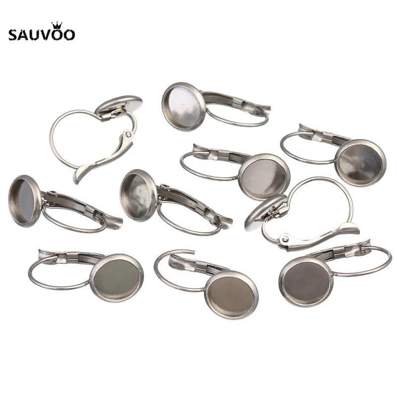 Круглые Серьги Крючки из нержавеющей стали 10 шт. 8 мм 12 14 м 16 18 20 мм|earring base|cabochon