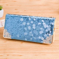 Blue Женские кошельки с принтом, простые стильные кошельки, женские длинные модные кошельки из искусственной кожи, женские кошельки для кредитных карт, Дамские кошельки - Цвет: Blue
