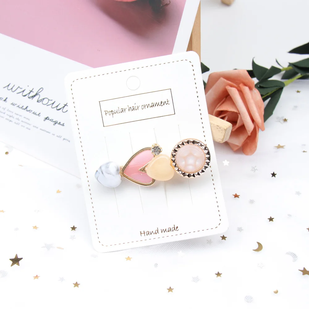 

Xugar 1PC Hair Accessories Pearl Heart Hair Clip for Women Colorful Hairgrip Korea Hairpin Fashion Girls Hair Accessories