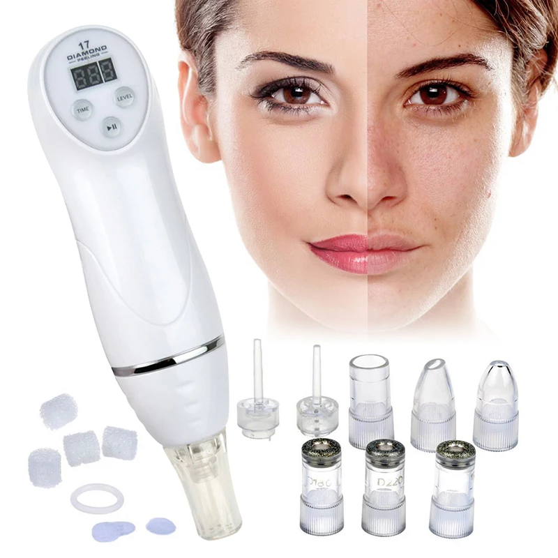 

2021 Hot Microdermabrasion Peeling Facial Pore Vacuum Cleanser Pen Diamond Vacuum Blackhead Removal Beauty Machine System