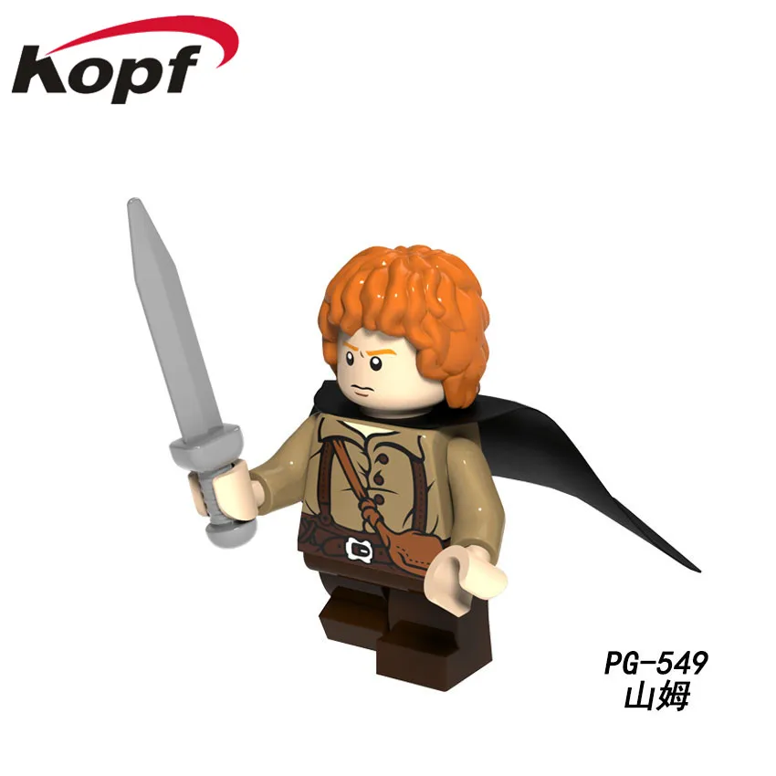 PG549 Without Box PG8160 Одиночная распродажа Хоббит Властелин колец Samwise Gamgee Frodo Baggins Aragorn Gandalf Radagast фигурки Кирпичи Детские игрушки - Цвет: PG549 Without Box