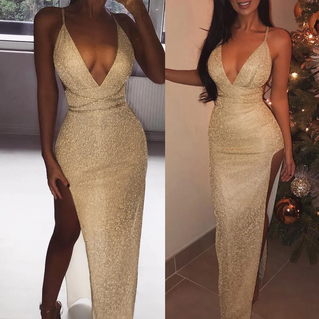 Женское платье Elegante Sexy Bling Бандаж с v образным вырезом wrap Летнее модное облегающее
