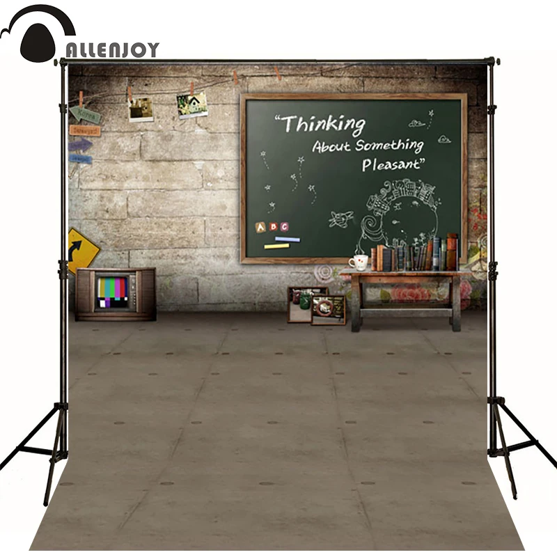 Allenjoy Photography Backdrop Blackboard books back to school kids Photo studio background photoshoot floor vinyl flooring | Электроника