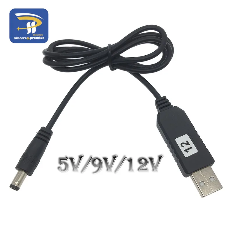 USB повышающий мощность линии DC 5 В к DC 9 В/12 В Повышающий Модуль USB конвертер Кабель-адаптер 2,1x5,5 мм разъем