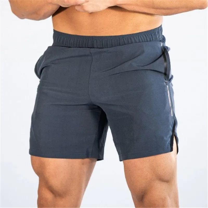 Navy blue Новые летние мужские брендовые шорты для фитнеса бодибилдинга, дышащие быстросохнущие сетчатые шорты, спортивные штаны для бега, модные шорты - Цвет: Navy blue
