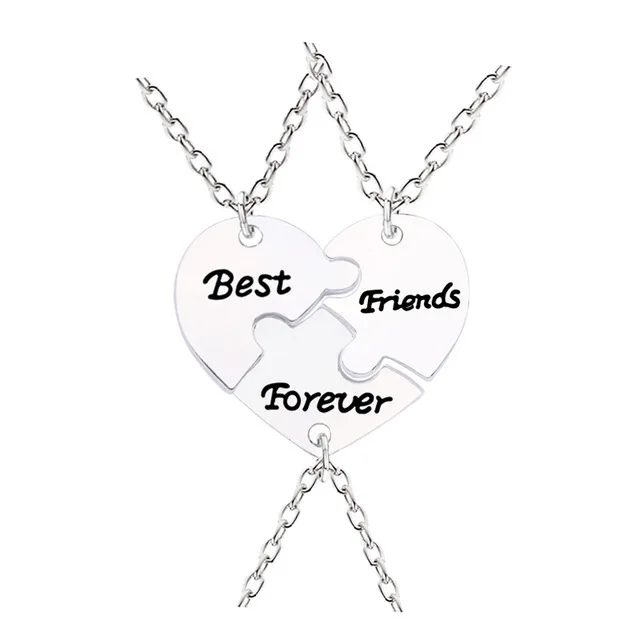 D Мода г. богемный Best друзья BFF Подвески 3 шт./компл. Подвески-талисманы сердце Цепочки и ожерелья горный хрусталь колье себе Цепочки и ожерелья - Окраска металла: D