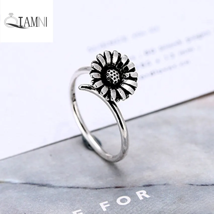 Женское кольцо с подсолнухами QIAMNI вечерние украшения на день рождения