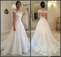 hat sleeves wedding dress white fashion a line zipper bride wedding dress ivory lace bride dress inventory size