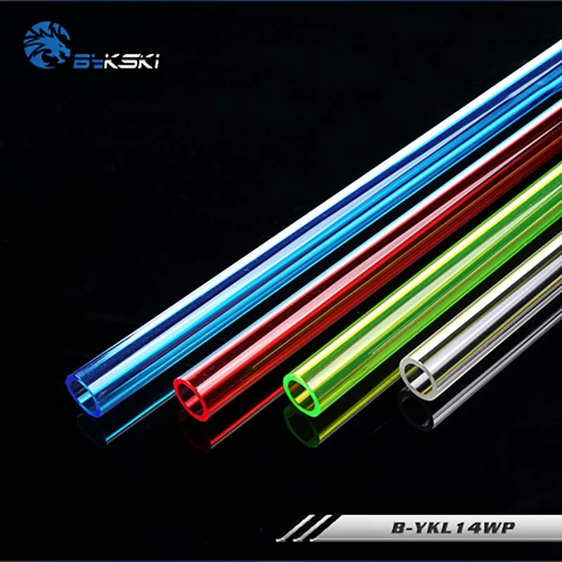 

Bykski B-YKL14WP Acrylic Case Hard Tube,50cm Length,Red Blue Green Transparent,water cooler PMMA