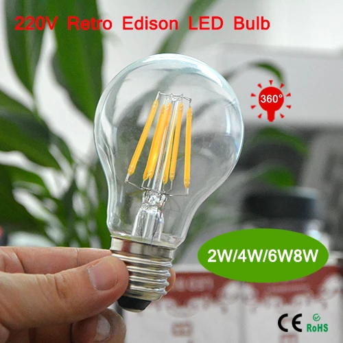 Светодиодная лампа Эдисона в стиле ретро 220 В переменного тока E27 2 Вт 4 6 8 Вт|led lamp|led