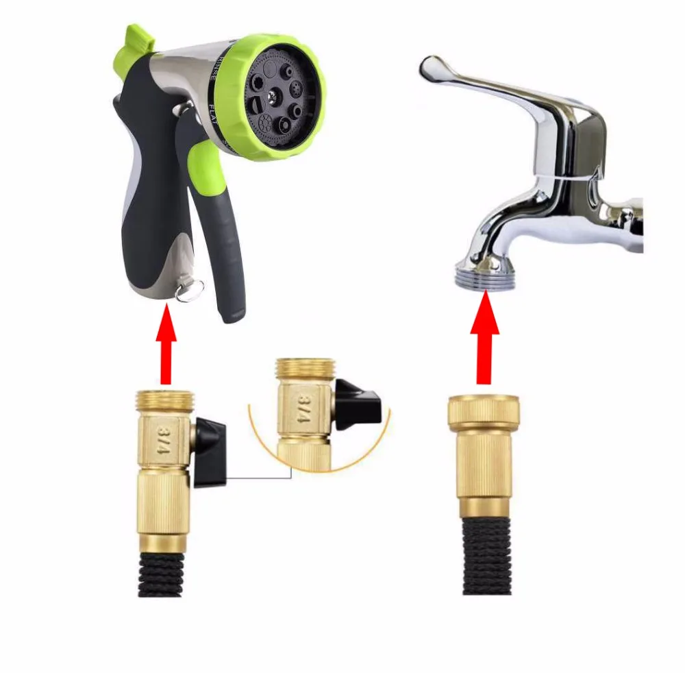 ЕС Версия садовый шланг Полив горячий расширяемый гибкий волшебный водяной