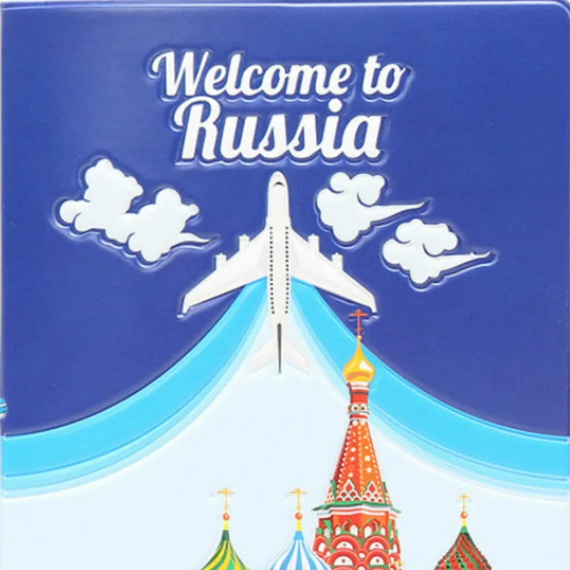 Россия путешествия искусственная кожа милый Обложка для паспорта женщин и