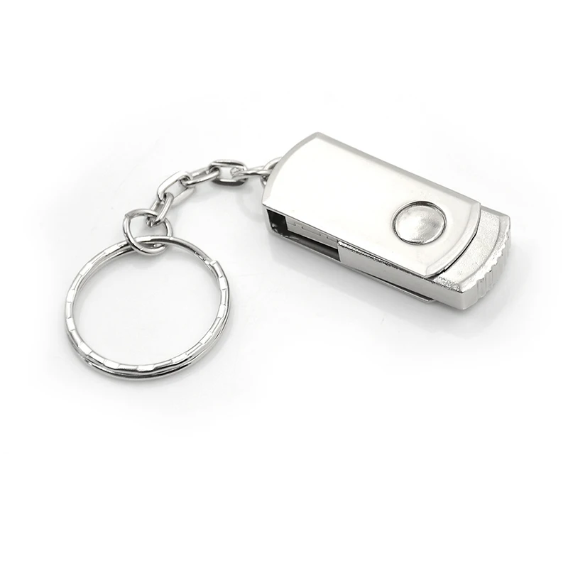 

1pcs 4GB/8GB Usb Flash Drive Memory Sticks With Keychain Silver Color Metal Usb 3.0 Pen Drive Sticks