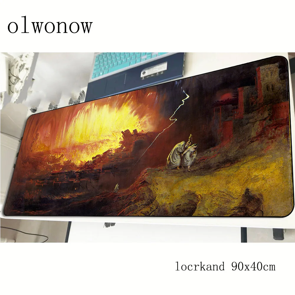 

painting by John Martin mouse pad Popular 900x400x2mm mousepads gaming mousepad gamer locrkand mouse pads keyboard pc pad