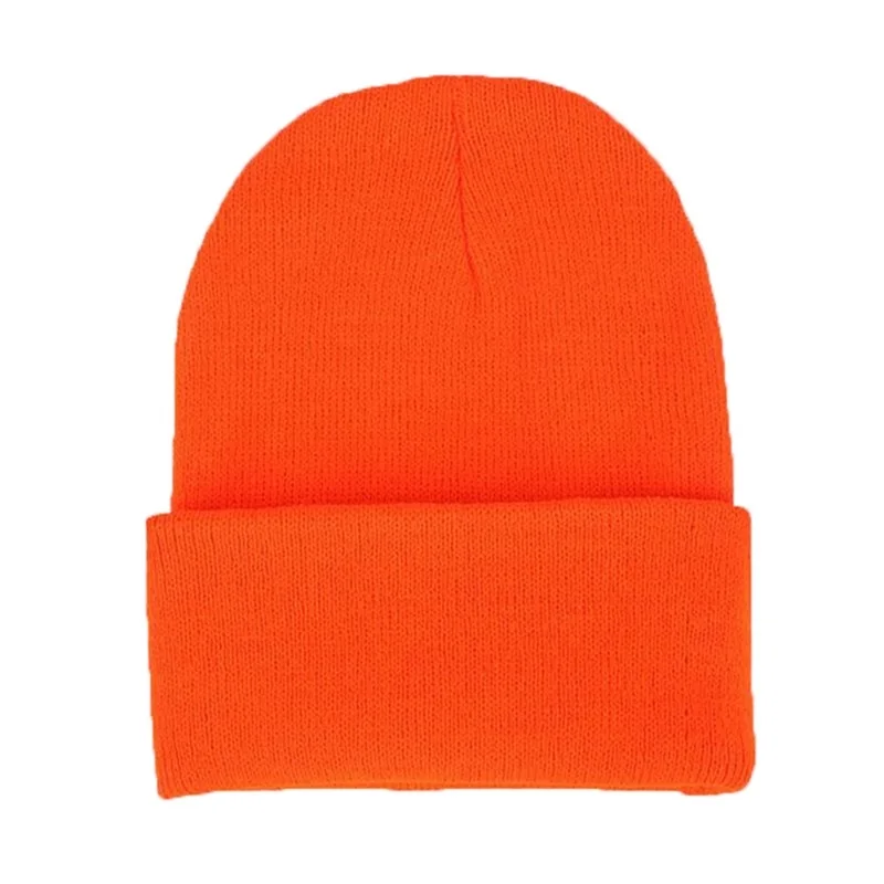 Orange Red 5 шт. DIY Индивидуальный Дизайн Пользовательский логотип осень зима сплошной цвет вязаные шапки Скалли бини для мужчин женщин команда бренд настроить - Цвет: Orange Red