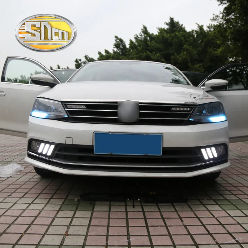 Для Фольксваген Джетта MK7 светодиодный дневные ходовые огни желтые поворотные сигнальные огни бампер противотуманная фара крышка