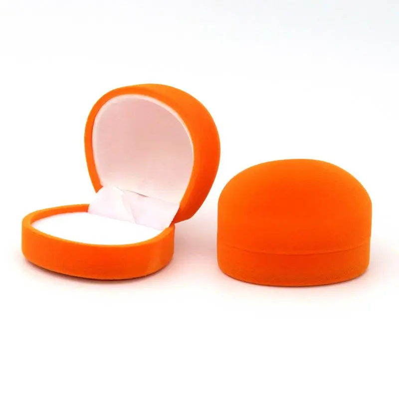 Orange 5 цветов Милые бархатные кольца серьги ожерелье шкатулка подарок коробки для ювелирных изделий дисплей День Святого Валентина Упаковка - Цвет: Orange