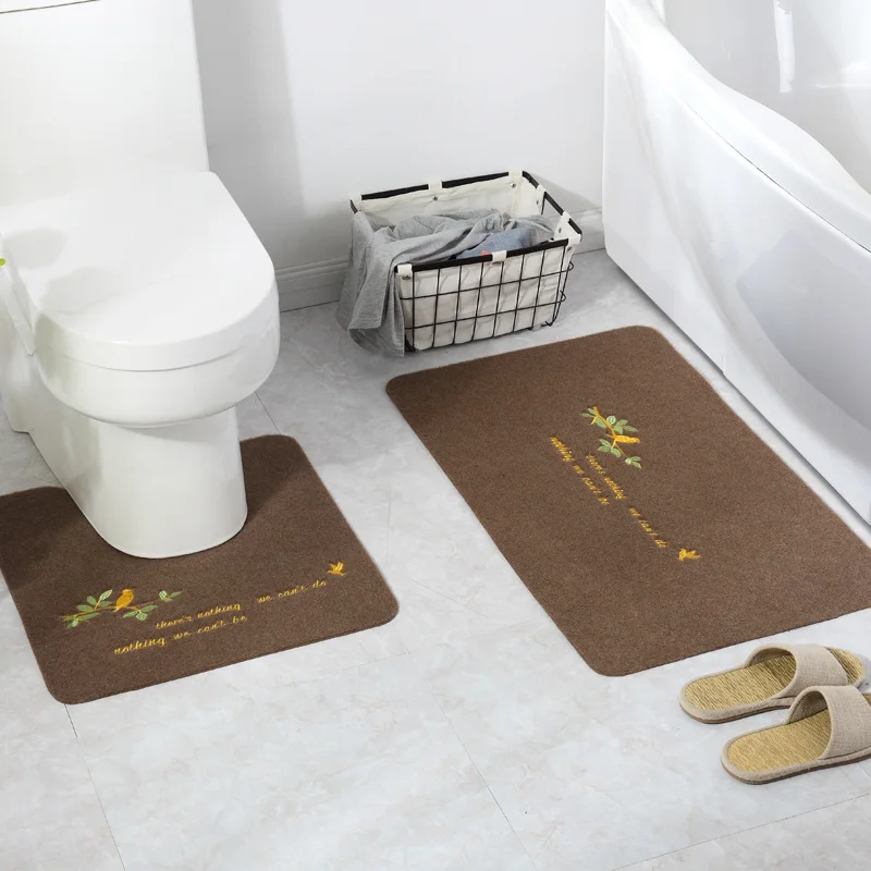 Грязезащитный коврик для ванной комнаты темного цвета 2 штуки Противоскользящий