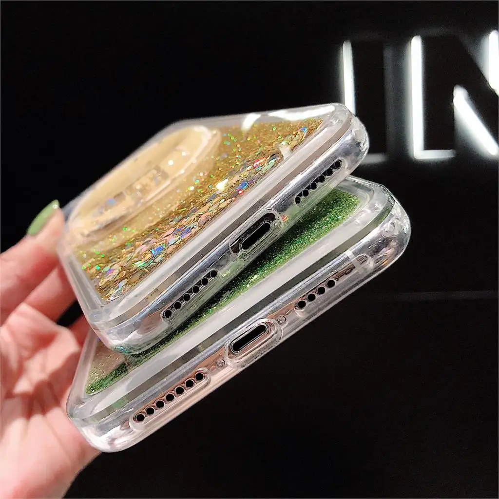 Жидкий зыбучий песок фрукты Клубника арбуз чехол для телефона iphone 6 S 7 8 Plus X XR XS