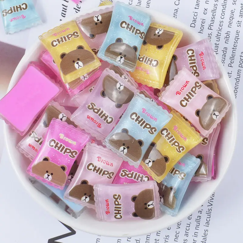 8 шт. Конфета из смолы с плоским основанием кабошон миниатюрный милый Мишка