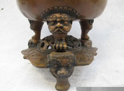 Bi003257 Тибетский буддизм народная бронзовая резная статуя дракона Королевского