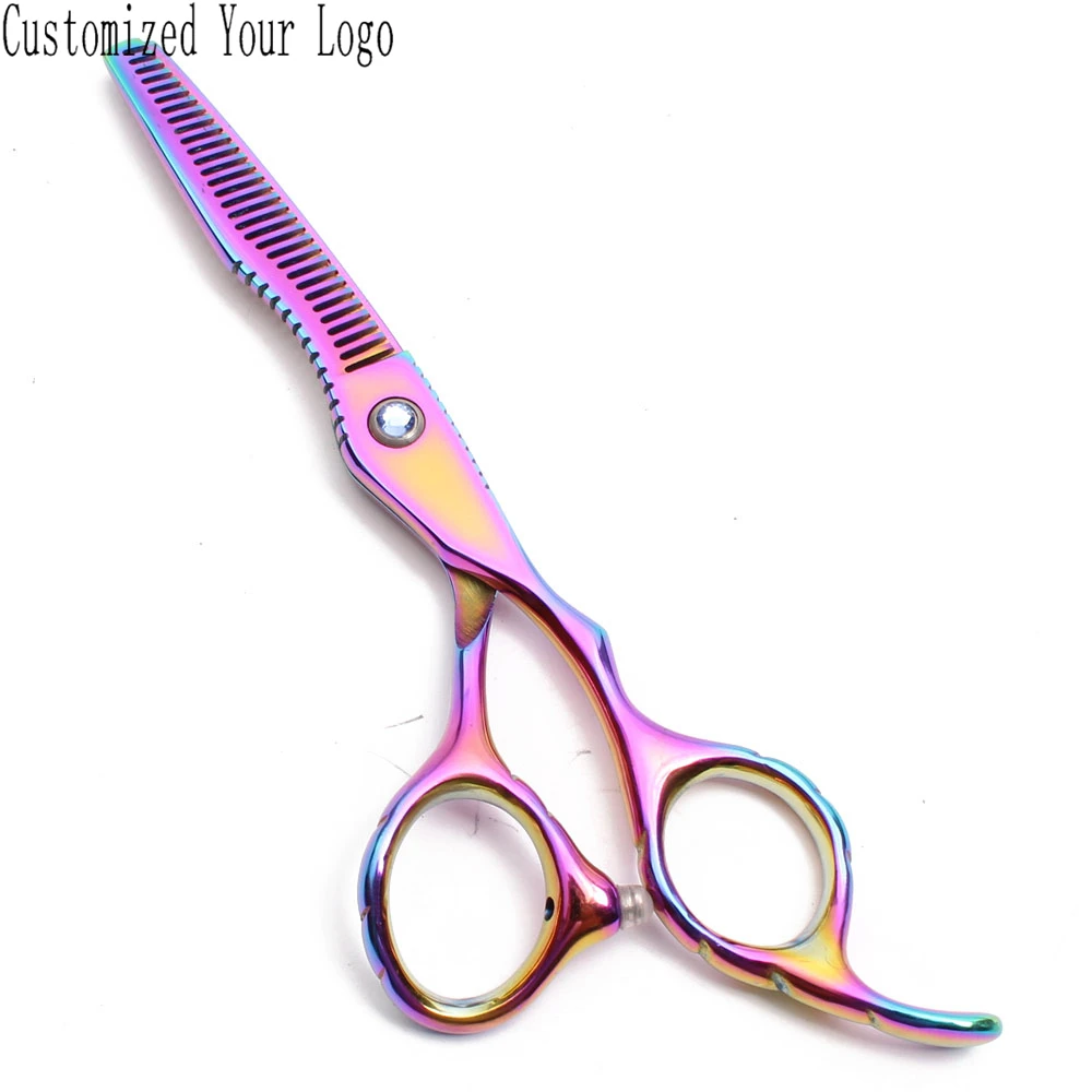 6 дюймов Разноцветные ножницы для собак из нержавеющей стали с логотипом на заказ