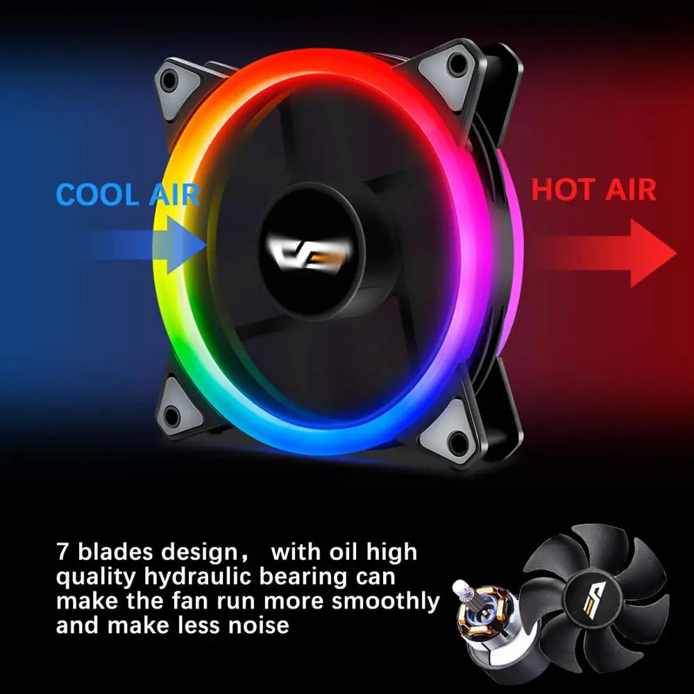 DarkFlash RGB PC чехол вентилятор 120 мм компьютерные корпуса Процессор охлаждающими