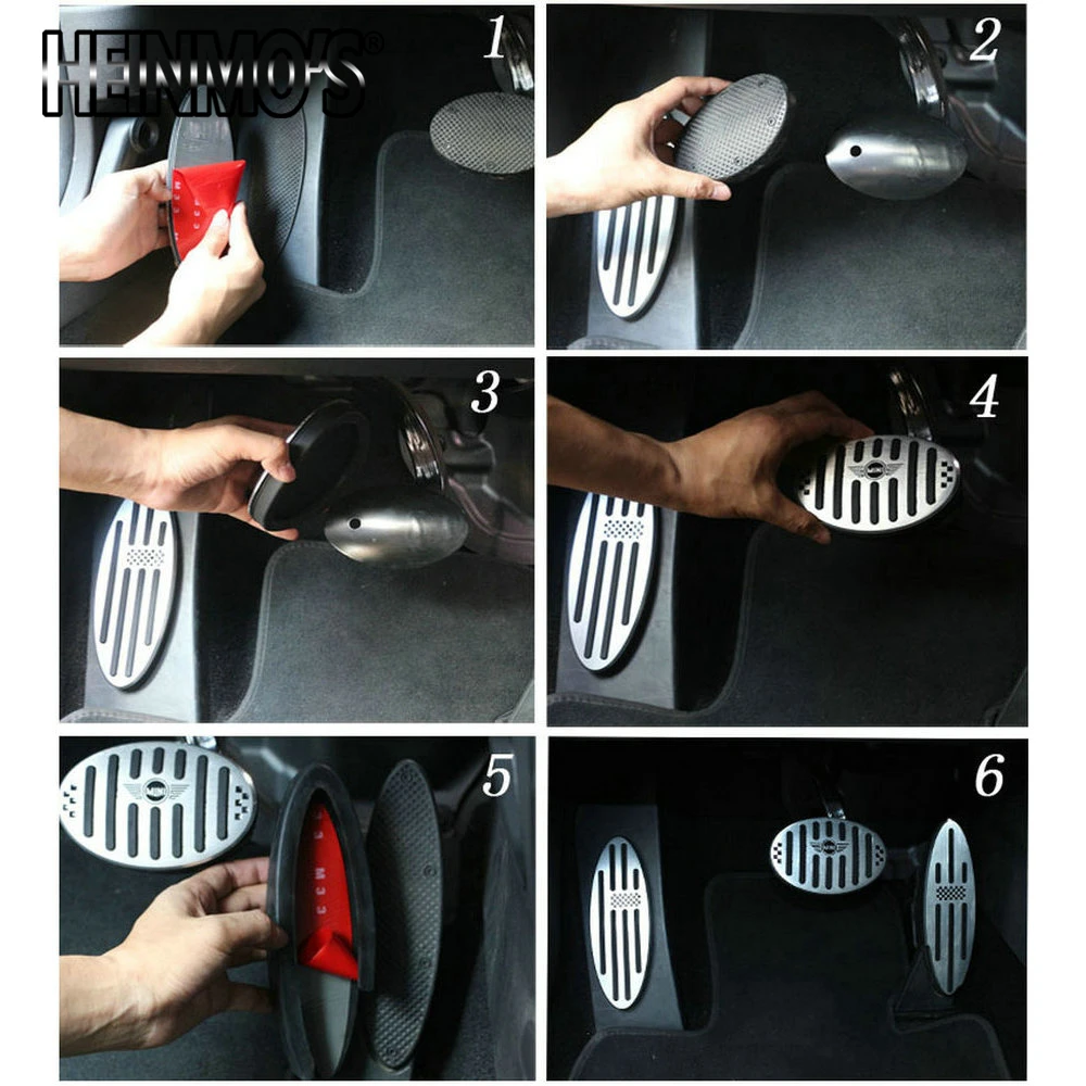 Ножная педаль Стикеры для Mini Cooper One+ S R50 R53 R55 R56 R60 R61 F55 F56 F54 F60 Mini Countryman, Mini Clubman, Mini аксессуары 2/3 предмета в комплекте