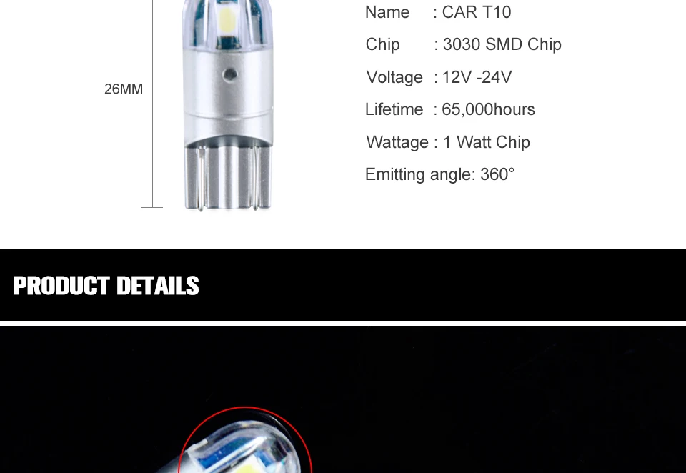 AcooSun T10 W5W 194 168 светодиодный автомобиля Парковка сторона номерных знаков лампы интерьера настольная лампа клиновидный купол сигнала поворота светильник 12V 24V 2 шт