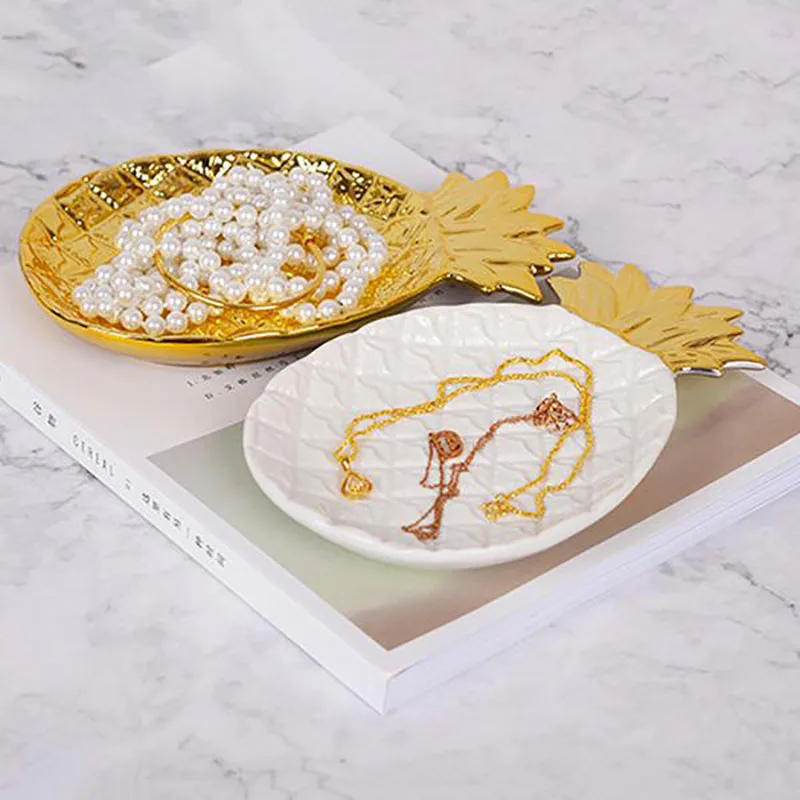 Настольные украшения в форме ананаса лоток для хранения Золотая тарелка