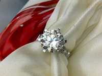 3 Carat Pure Gold 750 Vintage Design Perfect Genuine Moissanite Women Engagement Ring Long Time Last Quality Gold Jewelry