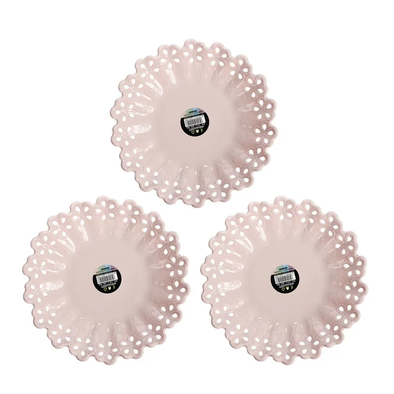 pink 3pc plates 3/4 шт. фруктовый десертный поднос башня десертные тарелки для свадебной вечеринки гостиная Свадебные украшения изысканные столовые приборы Teatime - Цвет: pink 3pc plates