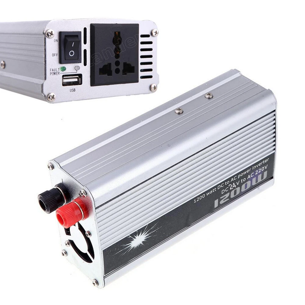 

1200W Inverter Converter USB Charger 24V DC to AC 220V Modified Sine Wave Adapter 50HZ Car Auto Power supply