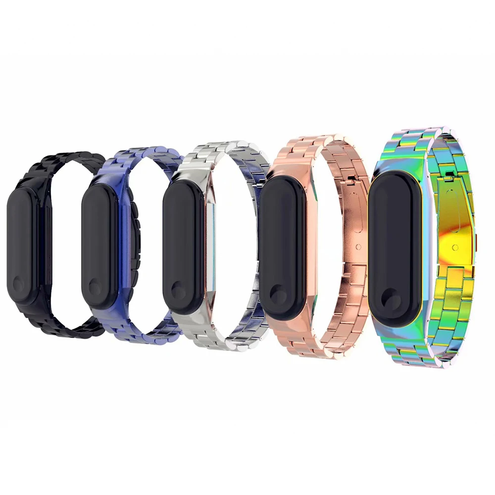 Для Xiaomi mi Band 4 3 ремешок для мужчин/женщин металлический браслет для mi band 4 наручный ремень из нержавеющей стали пряжка аксессуары