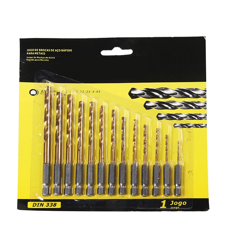 Prostormer 13 шт. высокоскоростное стальное сверло с металлическим титановым