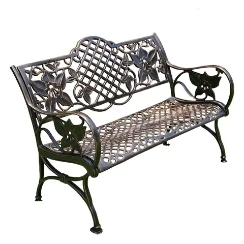 Уличная двойная скамейка из литого алюминия для парка, длинное кресло для двора