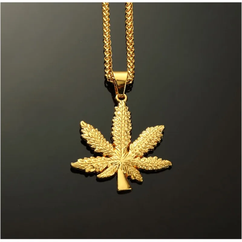 Ожерелья и подвески с изображением сорняка светильник-желтая Золотая цепочка