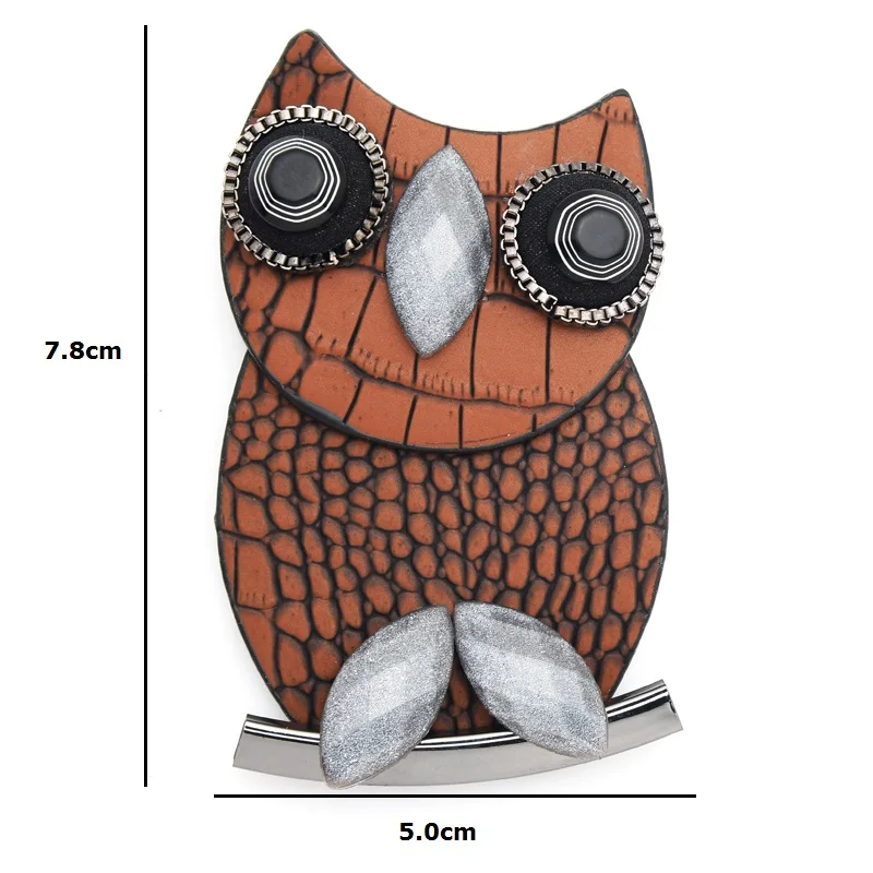 Inokeey Leather OWL Winter Brooch Pins For Women and Men Jewelry Gift 2 Ways Using | Украшения и аксессуары