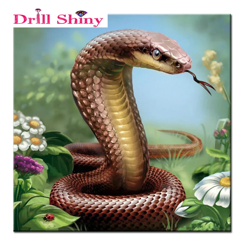 Алмазная живопись сделай сам змея искусственная вышивка животные стразы