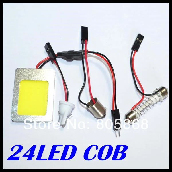 

Car panel light led dome light 4w Cob Chip 24led Led Car Interior Light T10 Festoon Dome Ba9s Adapter 12v Vehicle Panel light