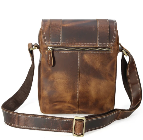 Сумка-мессенджер мужская из натуральной кожи маленький винтажный Повседневный