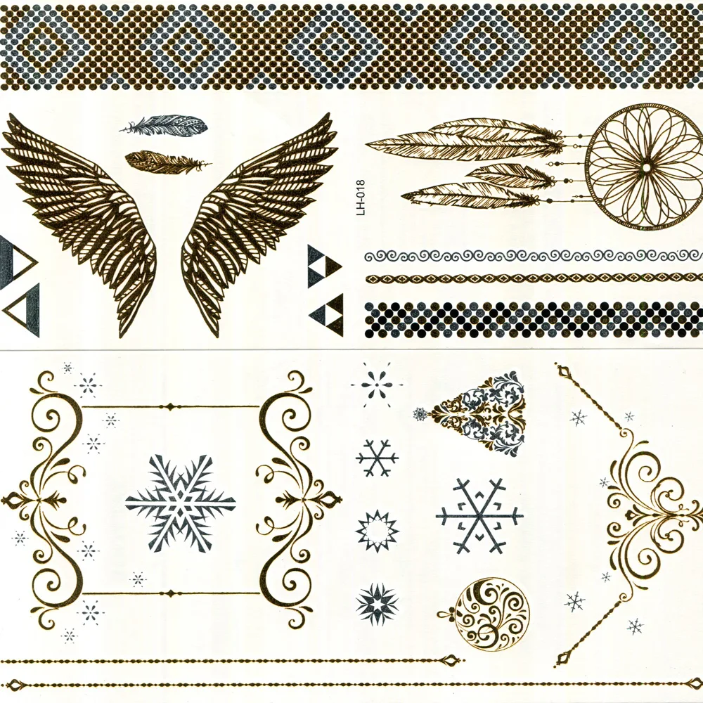 10 Pcs/lot Style Body Art Painting Tattoo Stickers Glitter Temporary Flash Makeup Metallic Tatto Bronzer | Красота и здоровье