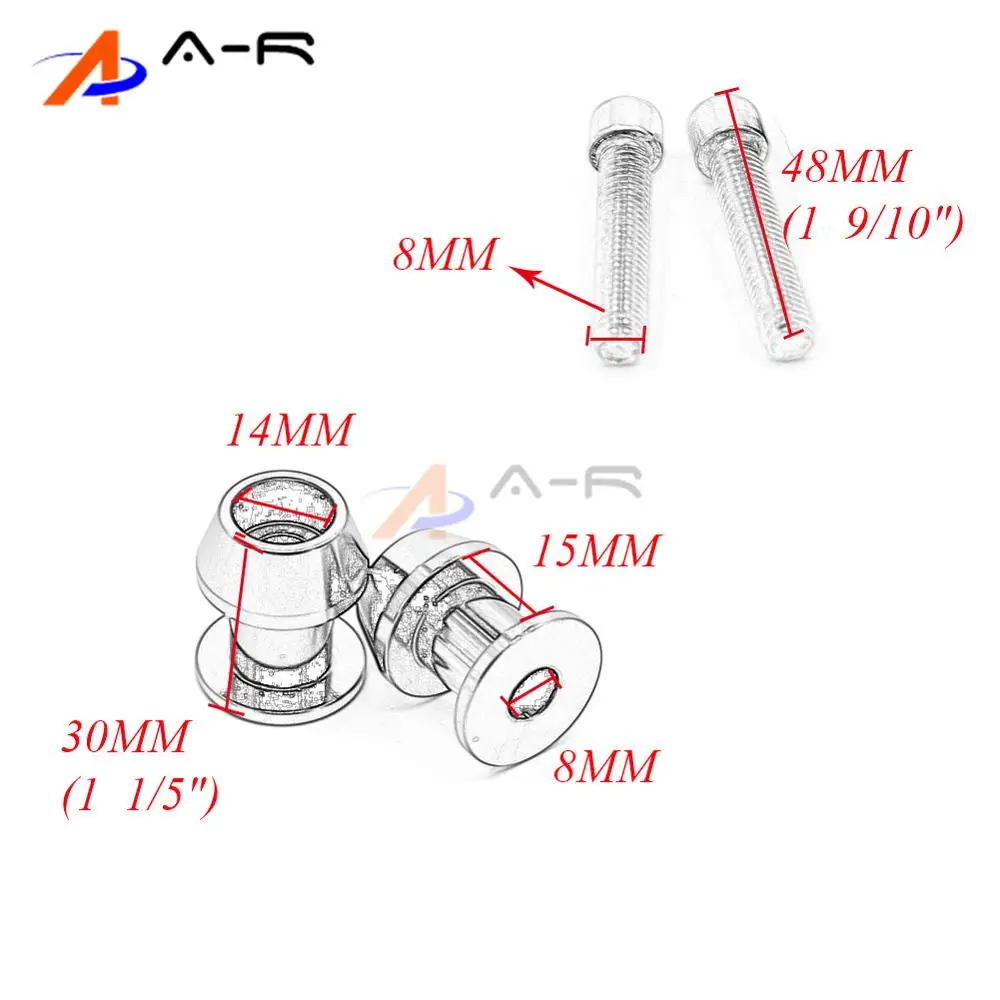 2X 8mm Swingarm Spools Stands Sliders Bobbins bolts screw for Honda CBR 600 900 1000RR For Kawasaki Suzuki GSR 650 750 | Автомобили и
