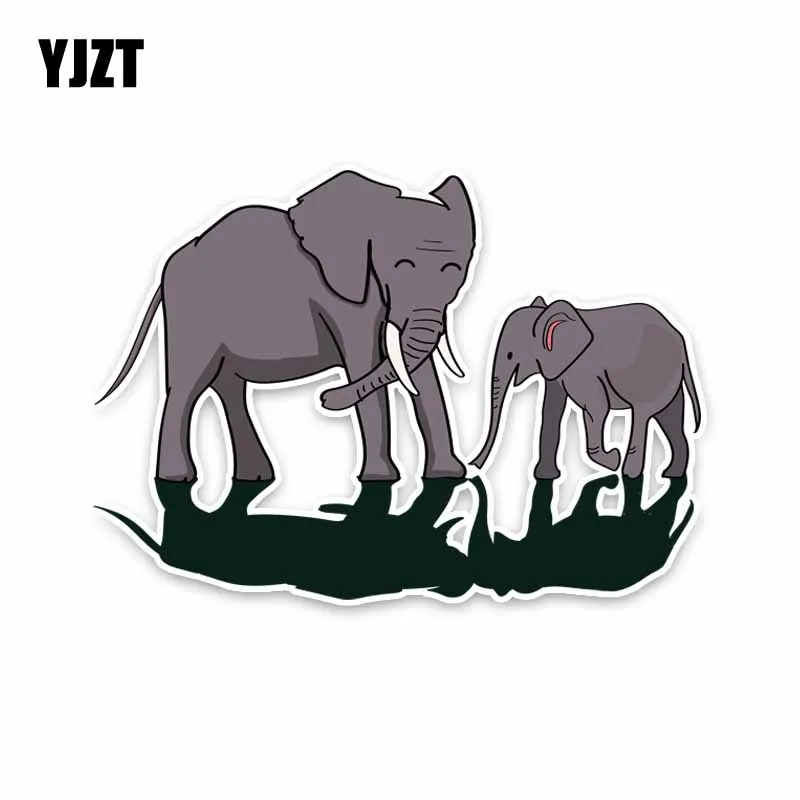 

YJZT 16.5CM*11.5CM Cartoon Animal Elephants PVC Car Sticker Fashion Decal 5-2040