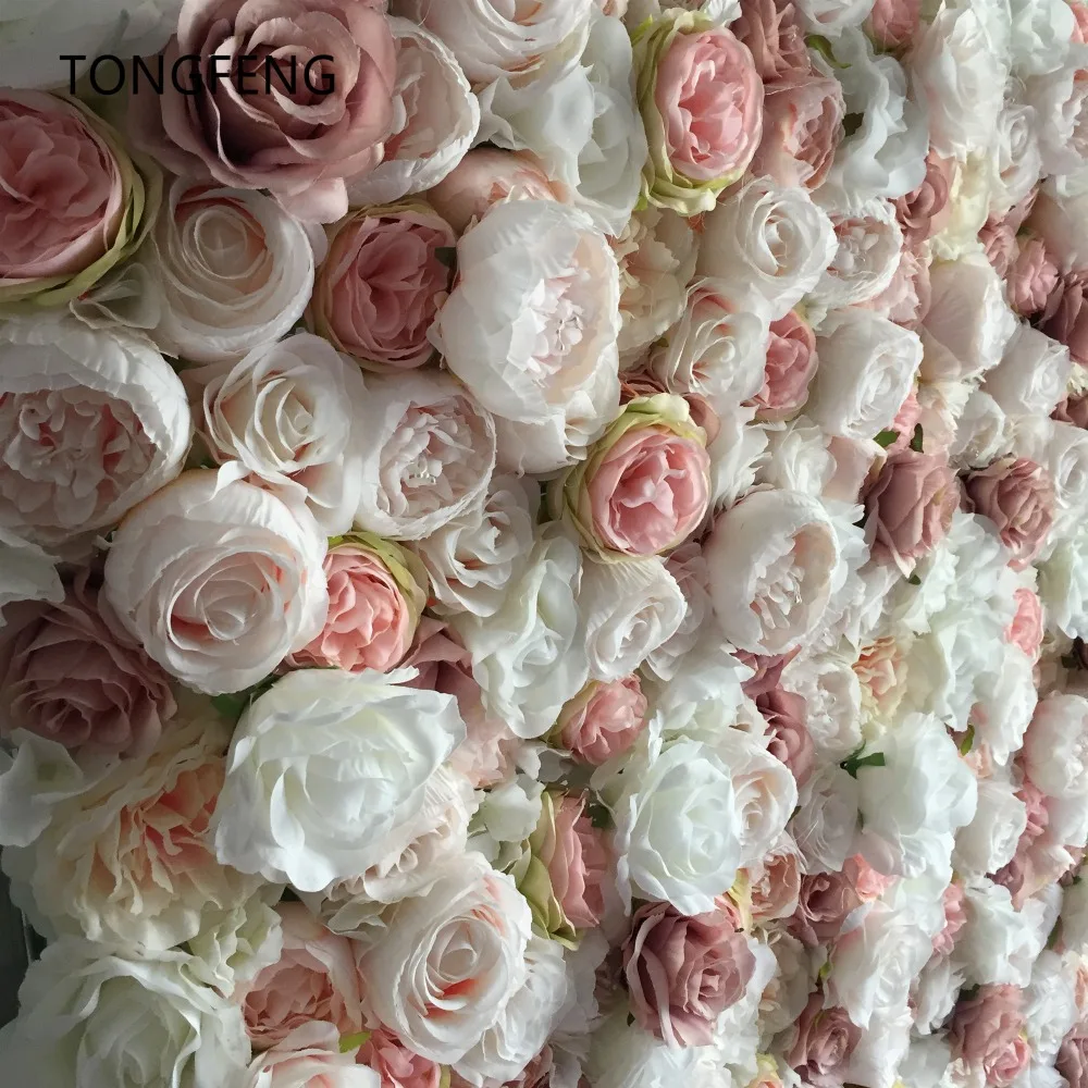 TONGFENG, 32 шт./лот, смешанные цвета, Свадебный 3D цветок, Настенный Цветок, свадебное украшение, искусственный шелк, роза, пион, свадебный фон, украшение